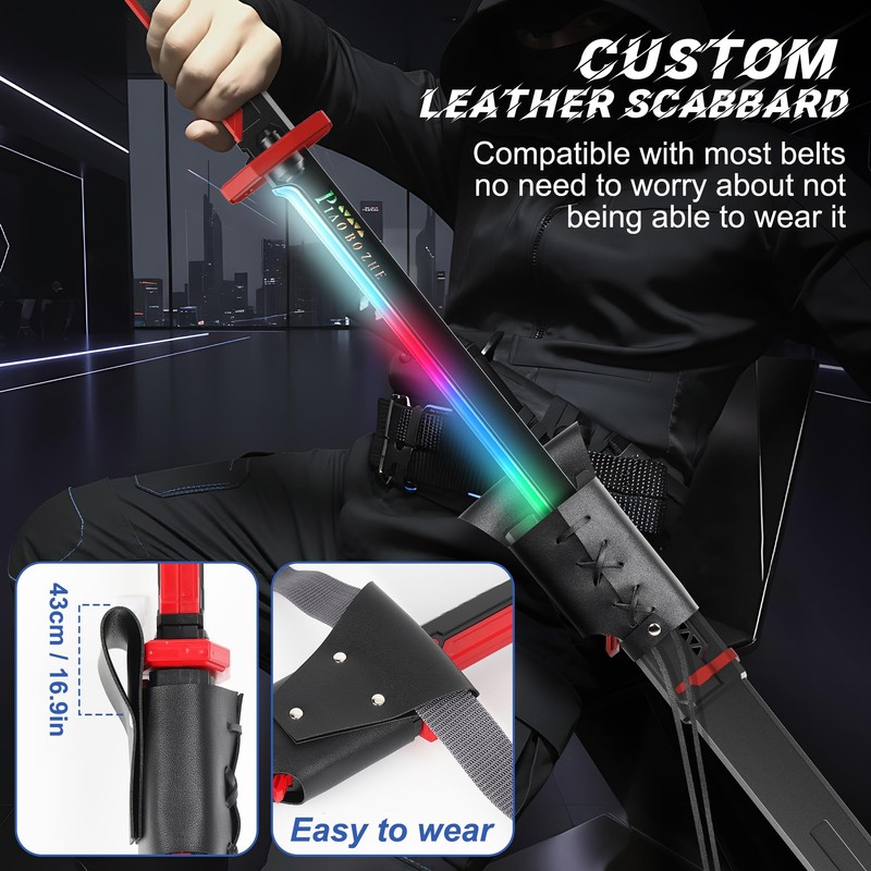 EVADA Spark Sword Sheath Holster, Toy Leather Case PU Material,