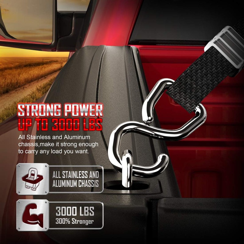 Tigeracing 99000A64 Tie Down Anchors Retractable - F150 F250 F350