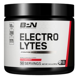 BARE PERFORMANCE NUTRITION BARE PERFORMANCE NUTRITION BPN Electrolytes Hydration Drink Mix | Sugar Free Electrolyte Powder | 500mg Sodium per serving | Naturally Sweetened | Strawberry, 50 Servings