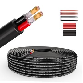 Wirelume 20AWG 2 x 0.5 mm² Electric Wire 2 Core Cable 5V/12V/24V Stranded PVC Power Cable 10 Feet / 3 m Low Voltage Cable Made of Tinned Copper Sheathed Cable Wet Room Cable Electric Cable
