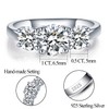 Mejewri Moissanite Engagement Rings for Women Wedding Promise Three Stone