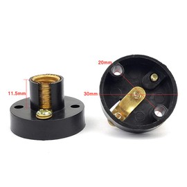 10 Pcs Mini Plastic Light Bulb Base Lamp Holder for DIY Crafts, Physics Experiments - Screw Type Bulb Socket (Black)
