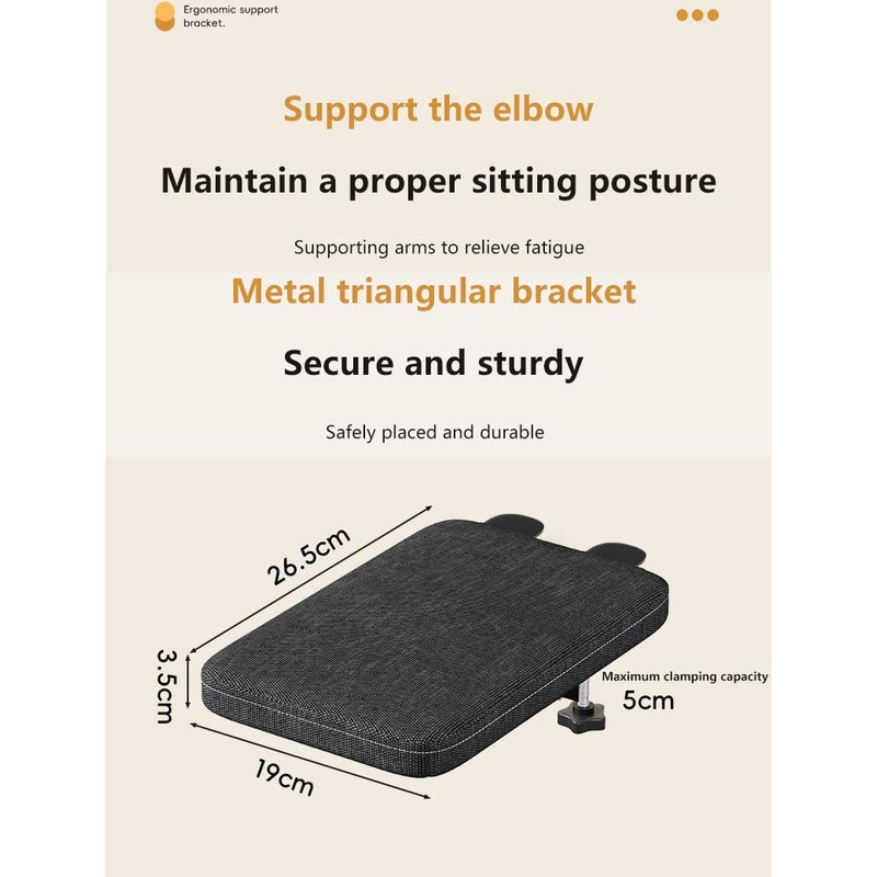 Foldable Armrest Desk Mount - Metal Support + Cushioned Pad