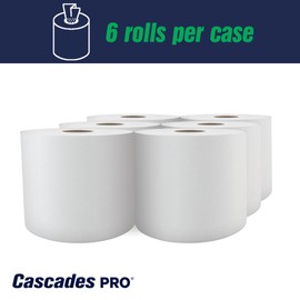 Cascades PRO Select H153 - Recycled Centerpull Hand Towel 2-Ply - Centerpull Paper Towel for Dispensers - Universal Fit - Premium Bulk - 6 Rolls / 600 Sheets - White