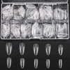 Almond Shaped Nail Tips 500pcs Clear Acrylic Long Nails Full