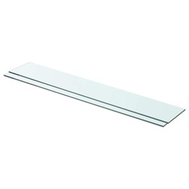 vidaXL 2X Shelves Panel Glass Sheets Plates Display Racks Shelving for Cabinet Slatwall Storeroom Strong Durable Toughened Glass Clear 31.5"x4.7"