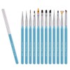 Nail art luxury nail brush blue + brush cap 12 types Funny Brush Blue B-104 / 네일아트 고급 네일브러쉬 블루 + 브러쉬캡 12종 퍼니브러쉬 블루B-104