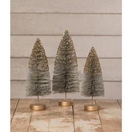 Bethany Lowe Midnight Shine Bottle Brush Trees, Set of 3