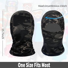 SHSHbuy Balaclava, Camo Face Mask, Ski Mask, Motorcycle Mask, Neck Gaiter, UV Protection, Balaclavas for Men, Women, Motorcycle, Cycling, Sports (Khaki)