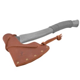 OXPANG Cowhide Leather Hatchet Sheath Holster Axe Head Holder Blade Cover For Hiking (Brown, S：3"~3 3/8")