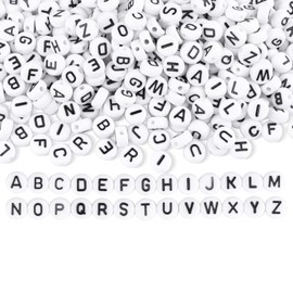 500 Piece Letter Beads, Alphabet A-Z Friendship Bracelet Kit, Acrylic Round Spacer Beads for DIY Jewellery Making