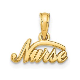 14k Yellow Gold Nurse Charm Pendant