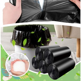 3L Small Bin Bags, 300 Counts, 30 x 35 cm Bin Liners for Mini Desktop Bin, Bathroom Office Car Trash Bags, Food Waste Bag, Pedal Bin Liners, Trash Garbage Bags for Wastebasket (Black)