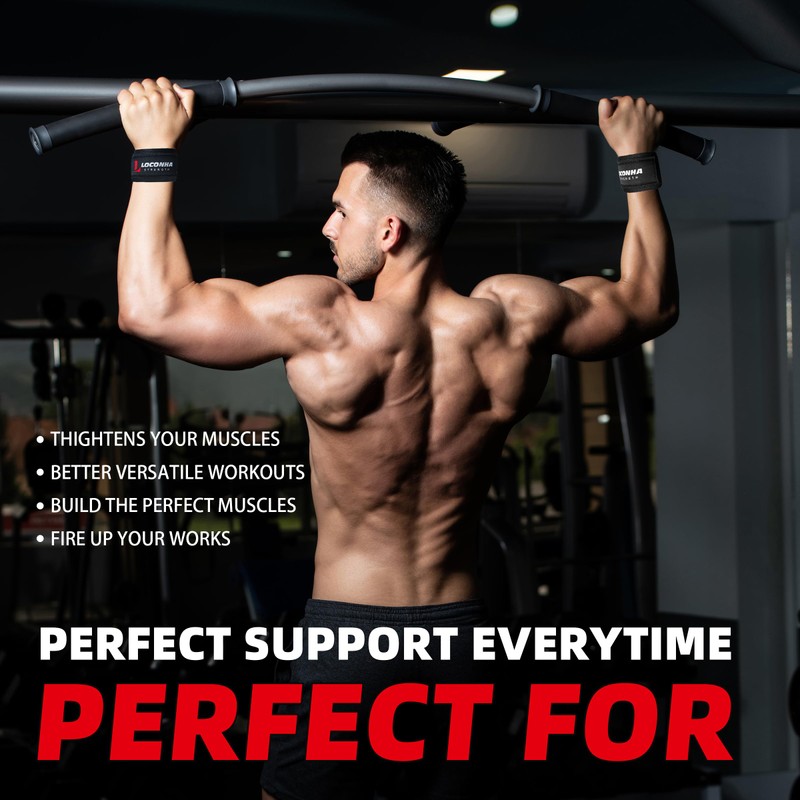 LOCONHA 2 Pair Lifting Straps for Weightlifting, Bodybuilding, Strength Training