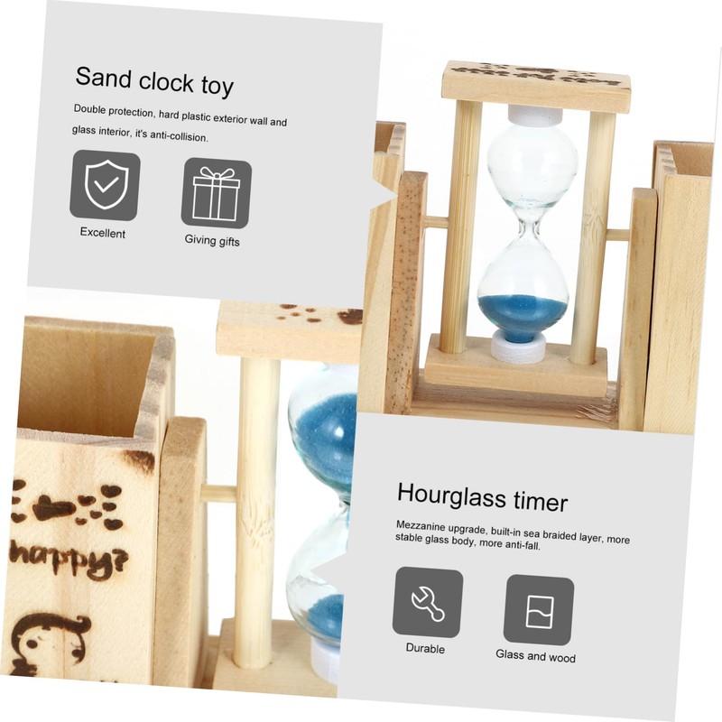 Mikinona Retro Wooden Timer Creative Sand Clock for Home Decoration