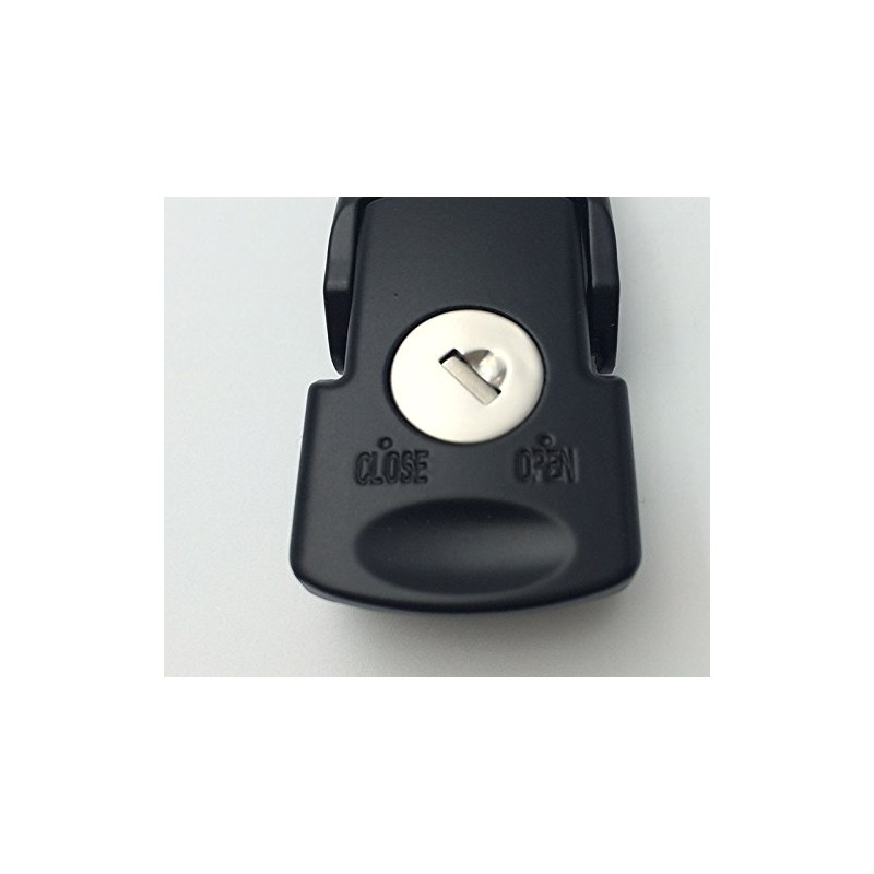 3" Draw Latch for Saddlebags, Trunk, Toolbox, Black with Lock