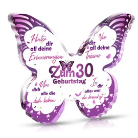 30th Birthday Women, 30th Birthday Men, Birthday Gift for 30th Birthday Women, Butterfly Acrylic Plate 5 Inch Gifts Decoration, 30th Birthday for Boyfriend, Girlfriend, Husband, Wife (30)