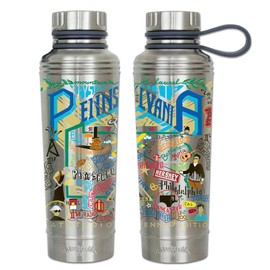 catstudio Pennsylvania Stainless Steel Water Bottle | Triple Wall Insulation With Non Slip Bottom | Great For Running, Hiking, Sports, & Travel