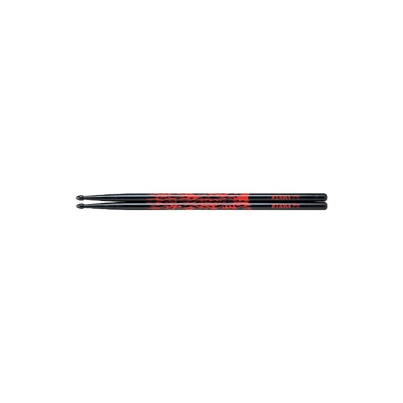 Tama 7a Rhythimic Fire Red Black Lacquered Stick Drumsticks
