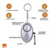 Maíz Alarma Personal Llavero Sonido + Luz Led Defensa Personal