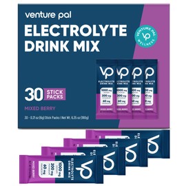 Venture Pal High Sodium Sugar-Free Electrolyte Powder Packets - Hydration Packets with Sodium, Potassium & Magnesium | Zero Calories | Vegan, Keto, and Paleo Friendly | 30 Sticks