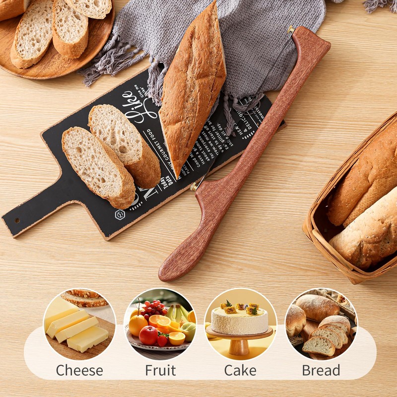 Zerymhan Bread Knife for Homemade Bread,Wooden Sourdough Bread for Slicing,Bow