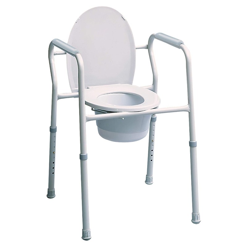 Lumex Silver Collection 3-in-1 Bedside Commode, Steel, 7103A-1