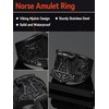 Black Large Man Biker Rings Norse Viking Thor Hammer Band