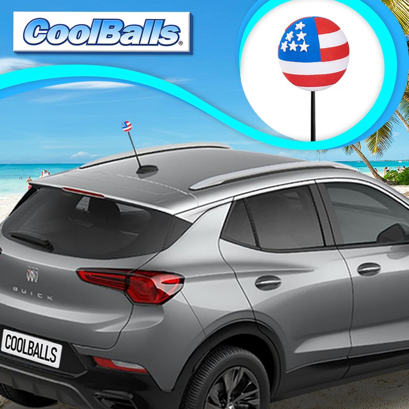 CoolBalls Original USA American Flag (2-Sided) Car, Truck, SUV, Antenna