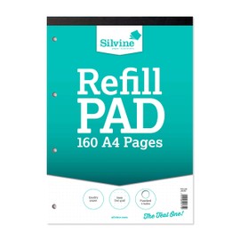 Silvine Refill Pad 160 Pages A4 with 4 Holes Dot Grid Single -
