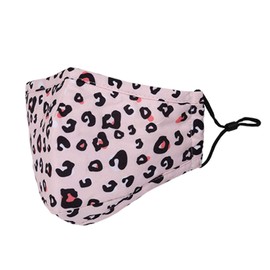 Washable Reusable 3 Layers Cotton Cloth - White - Leopard Print, One Size Fits Most