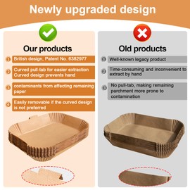 ENGHEK 125PC Air Fryer Liners, Dual Ninja Air Fryer Liners Disposable, Air Fryer Accessories Paper Liners for Ninja AF300UK AF400UK, Salter, Tower and Other Dual Zone Air Fryers