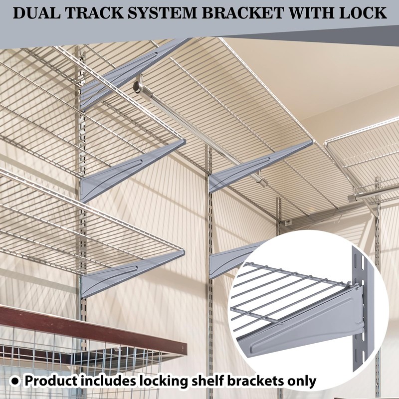 Wonderjune Adjustable Locking Shelf Bracket 16 Inch Shelf Brackets Heavy