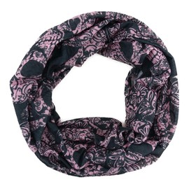 TigerTie Multifunctional Scarf in Various Colours without Seam – Scarf – Tube Scarf, Size 48 cm x 48 cm (Circumference), Pink black