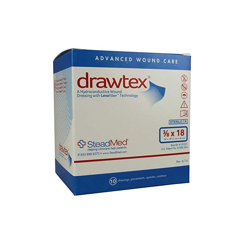 Drawtex Hydroconductive Wound Dressing with LevaFiber - 00321 - Box
