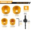 Hoteche 6 Piece Hole Saw Set (with Versatile Hole Cutter