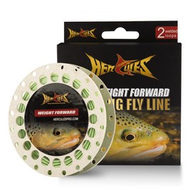 HERCULES Fly Fishing Line Floating Weight Forward Fly Line with Double Welded Loop, Moss Green, WF6F 100FT