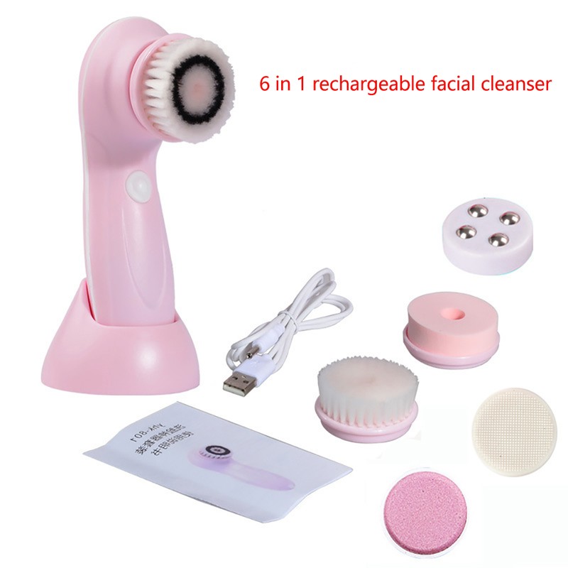 6 in 1 Facial Clean Brush USB Charging Facial Cleansing