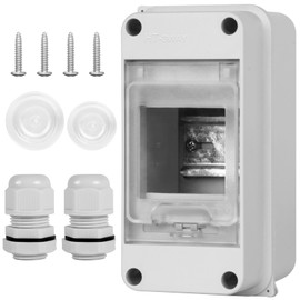 XINYIELE Waterproof Distribution Protection Box, ABS Plastic Breaker Electrical Box and Transparent Cover IP65, for Indoor Outdoor Wall Circuit Breaker (HT-3WAY)