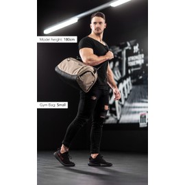 Fitgriff® Sports and Travel Bag for Men and Women, with Shoe Compartment and Wet Compartment, Bag for Sports, Fitness and Travel, Training Bag, Gym Bag, sand