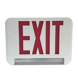 Garrini Dual-Sided LED Exit Sign Emergency Light, 90-Min Backup,Red/Green Lens, Ceiling & Wall Mount, UL Listed​​, Rechargeable Fire Resistant 120/277V GN-8LGR