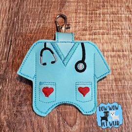 Scrubs Keychain for Hand Sanitizer, Hand Sanitizer Holder Key Chain in a cute Scrub Top design