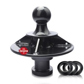 Forge Kingpin to Gooseneck Ball Adapter with 1.5" Raised Reinforced Rib, for Tractor or Trailer Fifth Wheel, 30000Lbs GTW, 2-5/16'' Ball,Gooseneck Ball Hitch Adapter Replace#2085295,Four Washer