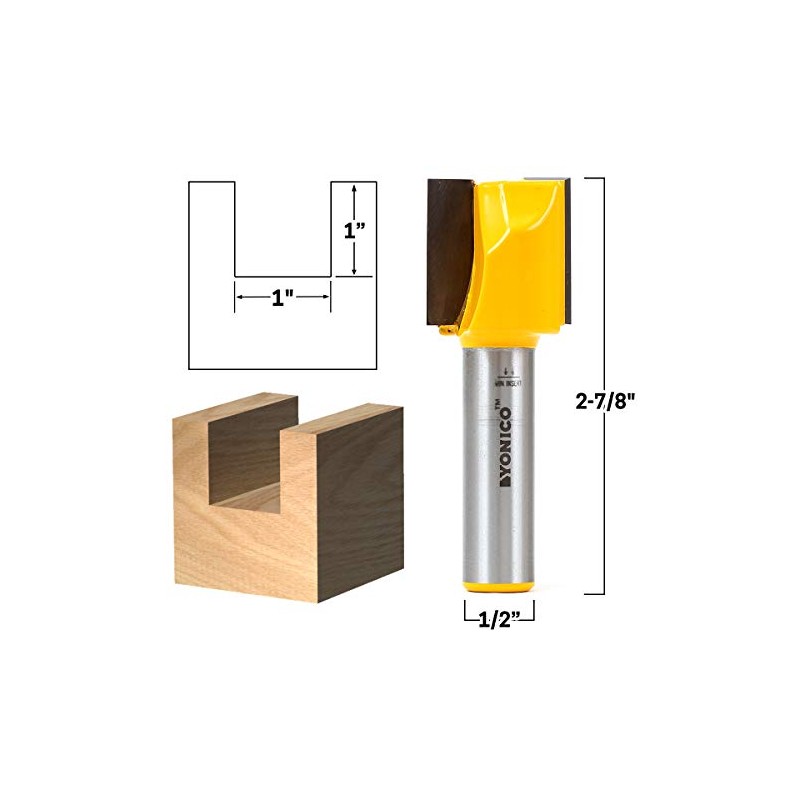 YONICO Router Bits Straight Bit 1-Inch Diameter X 1-Inch Height