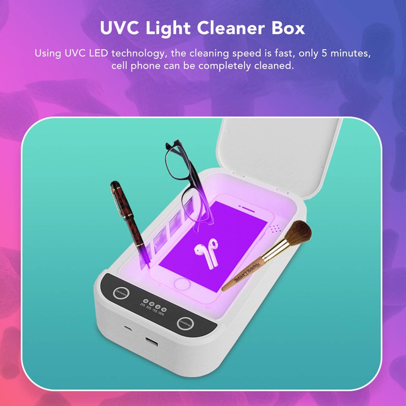 Cell Phone Cleaner Box UVC Light Cleaner Box Multifunctional Cleaner