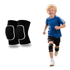 HUSHRICH Knee Pads for Kids Age 6-12 Years, Volleyball Knee Pads Thick Sponge Youth Boys Girls Anit-Slip Sport Knee Support Kneepads Brace for Volleyball Dance Yoga Running Climbing (Black)