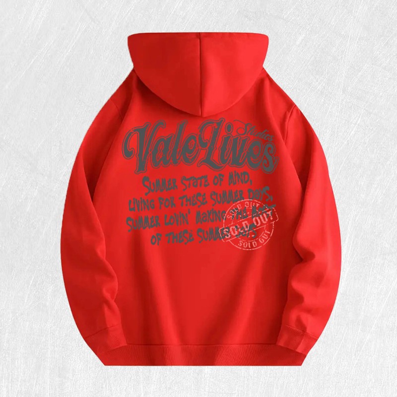 Vale Lives Summer Graphic Hoodie 100% Cotton US Warehouse 6