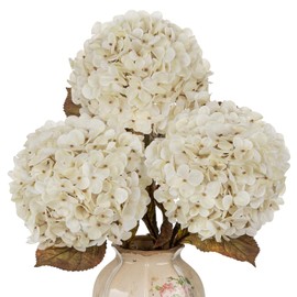 Large Artificial Hydrangea Flowers Real Touch, 25.5" Fall Hydrangeas for Vase