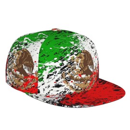 Mexico Flag Mexican Baseball Cap Adjustable Fashion Casual Flat Bill Brim Dad Hats for Women Men Sun Hats