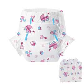 CutiePlusU Adult Diapers 2 Pieces,Baby Dream Disposable Incontinence Briefs with Tabs for Women and Men, Maximum Overnight Absorbency(Large 37"-47")